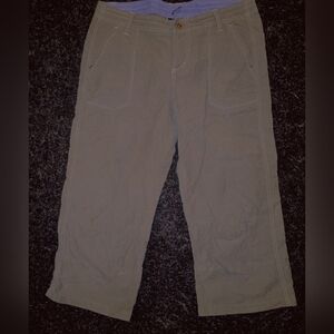 Kuhl Capris with Floral Detail in Green Khaki Sz12